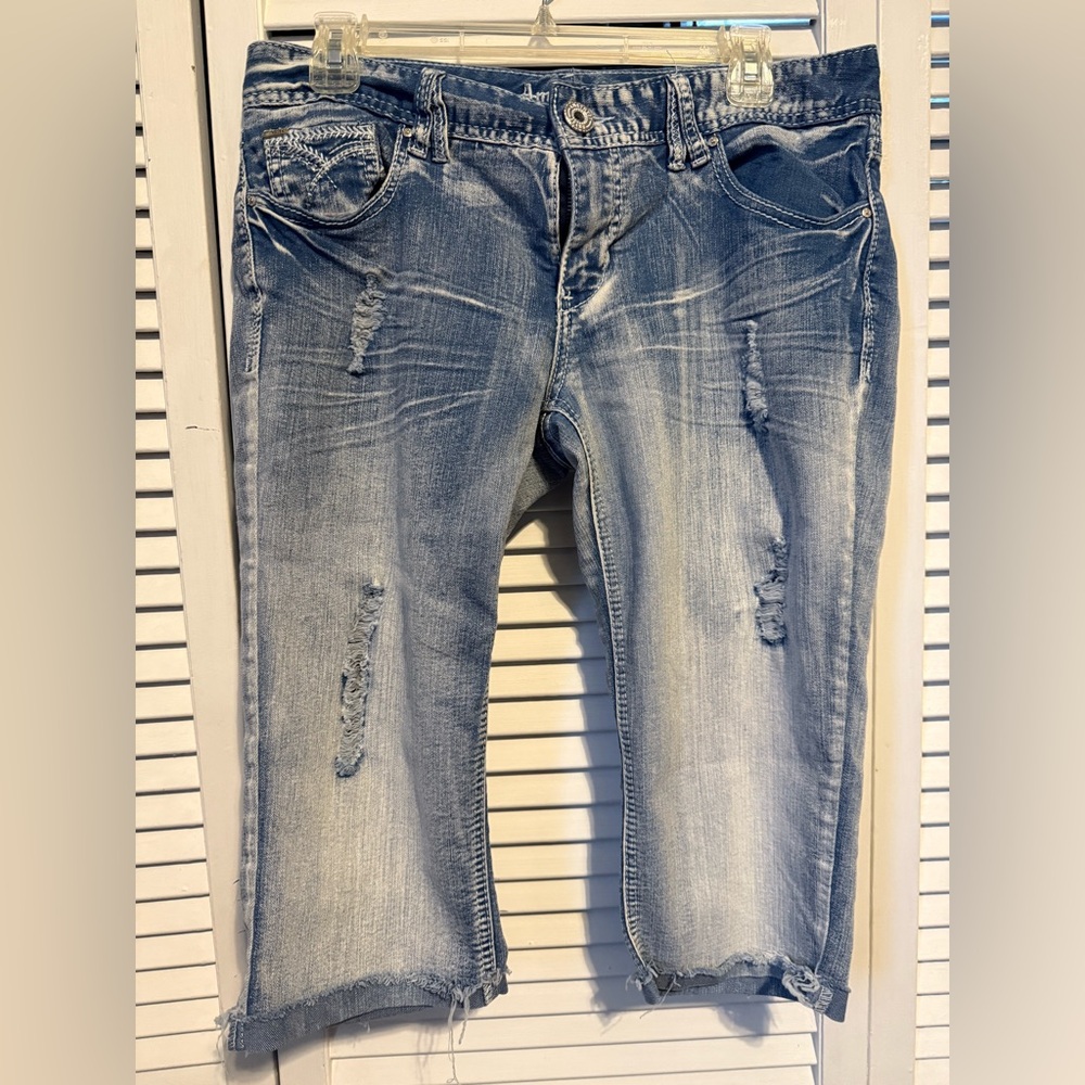 Distressed Blue Jean shorts
